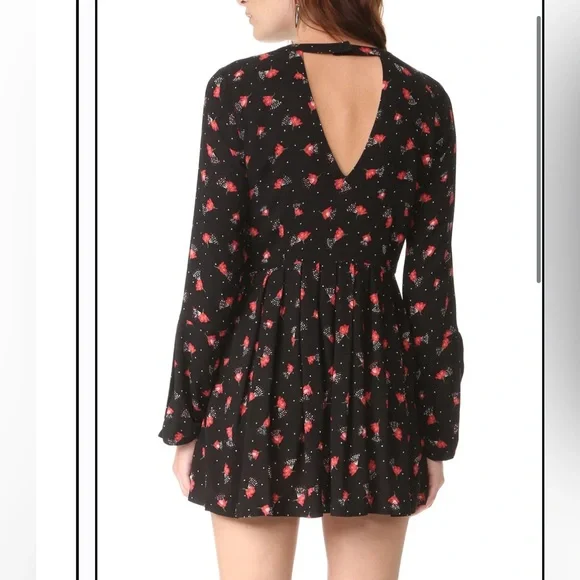Free People Tegan Floral Print Mini Long Sleeve Dress - Picture 2 of 15